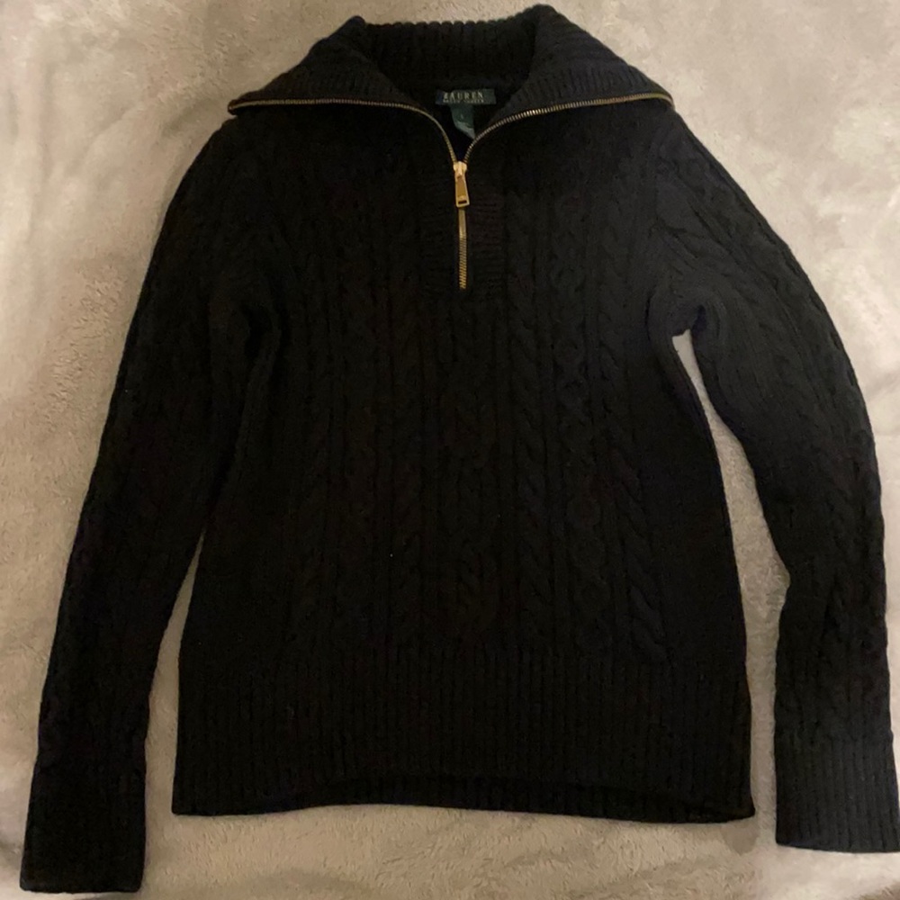 Lauren Ralph Lauren Navy Blue Sweater With Zipper